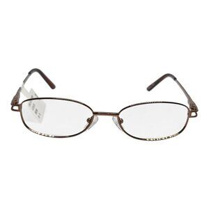Christie Brinkley Oval Reading Glasses Brown Metal Frame 49-16 New